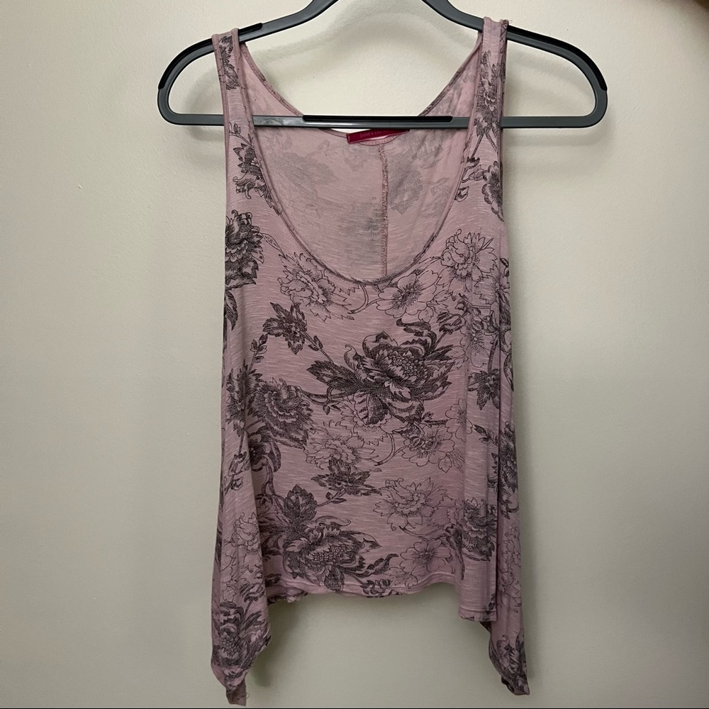 Pink and Black Flowered Tank